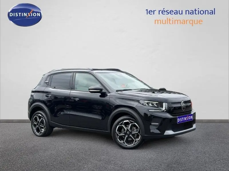 SUV Citroën C3 noir Perla Nera en 3/4 avant droit, avec jantes alu et vitres surteintées visibles.