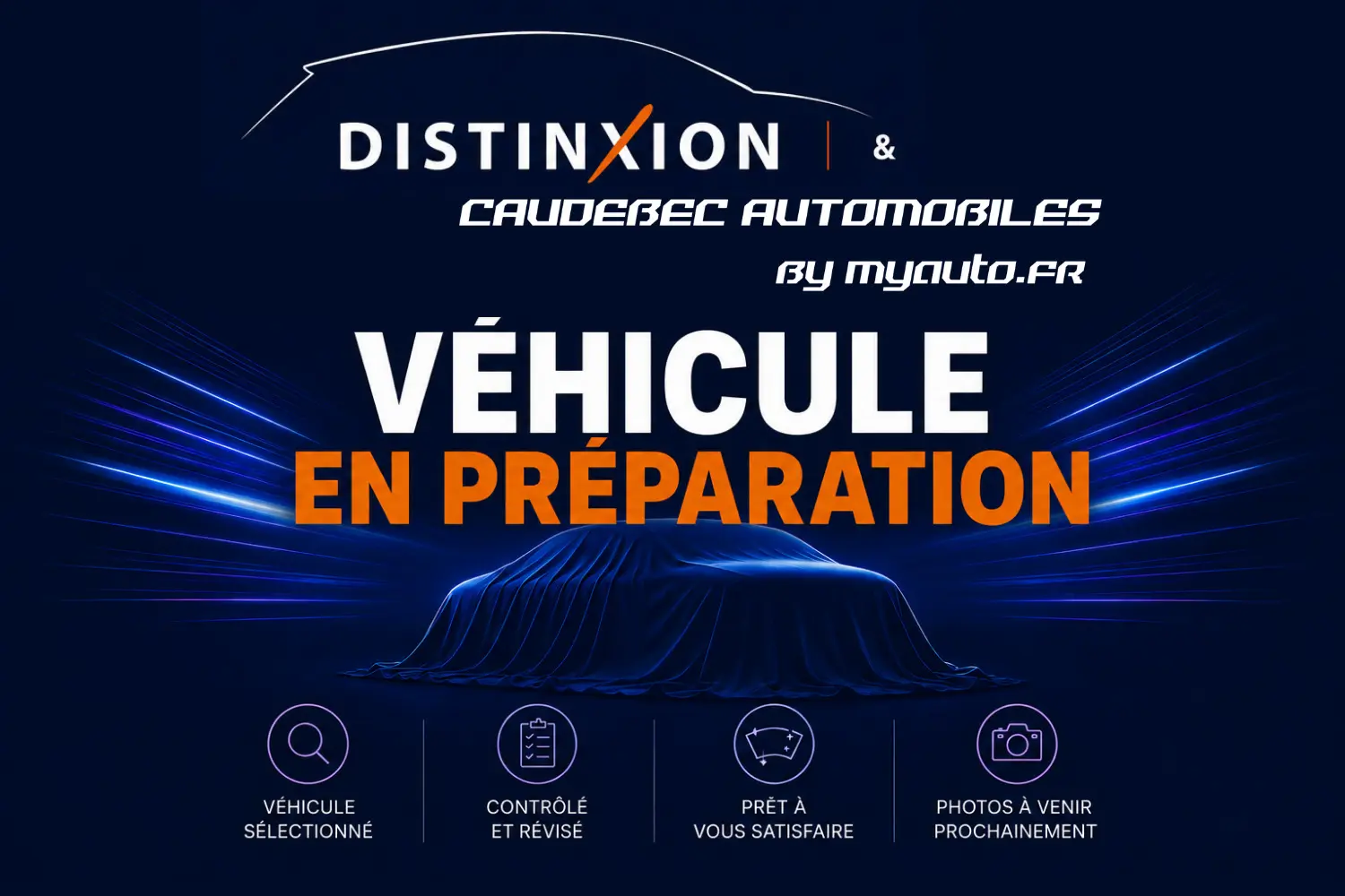 Image illustrant un véhicule couvert par une housse bleue, aucune vue du Renault Symbioz gris n’est visible.