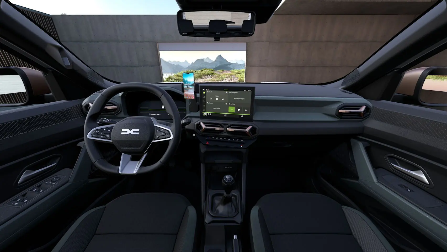 Vue de profil côté gauche d'un Dacia Duster Hybrid 155 Extreme blanc glacier avec jantes noires et rétroviseurs bronze.