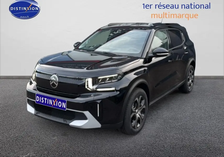 Citroën C3 Aircross noir vue 3/4 avant droit avec jantes 17 pouces et calandre moderne.