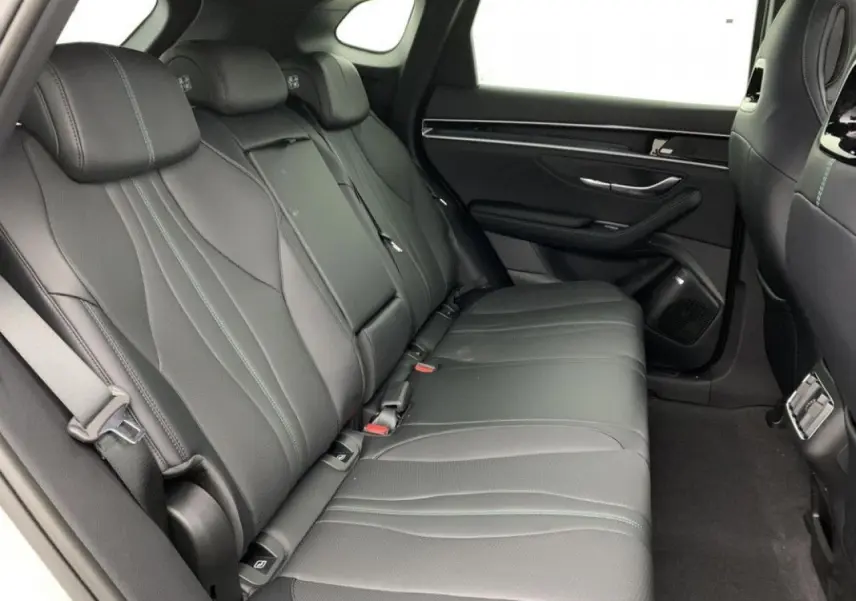 Vue intérieure côté droit sur la banquette arrière en cuir noir du BYD SEAL U 2025, finition Comfort.