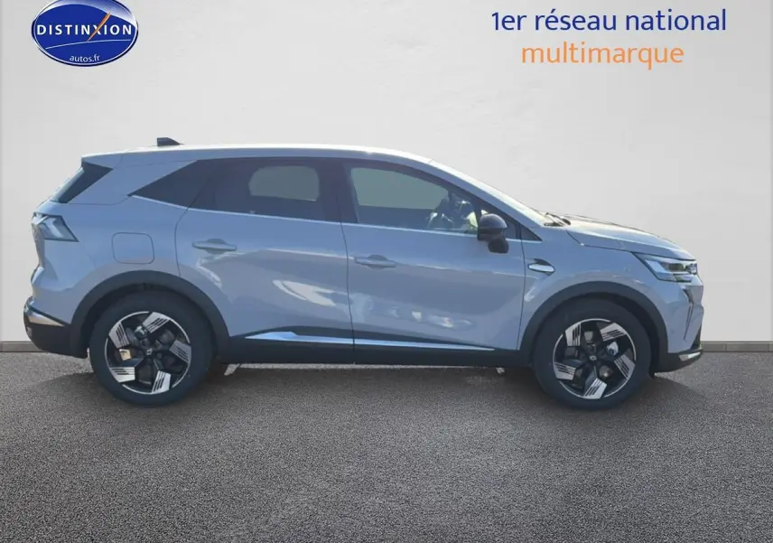 Profil droit du Renault Symbioz gris rafale 2026 avec jantes alliage et rétroviseurs noirs grainés.