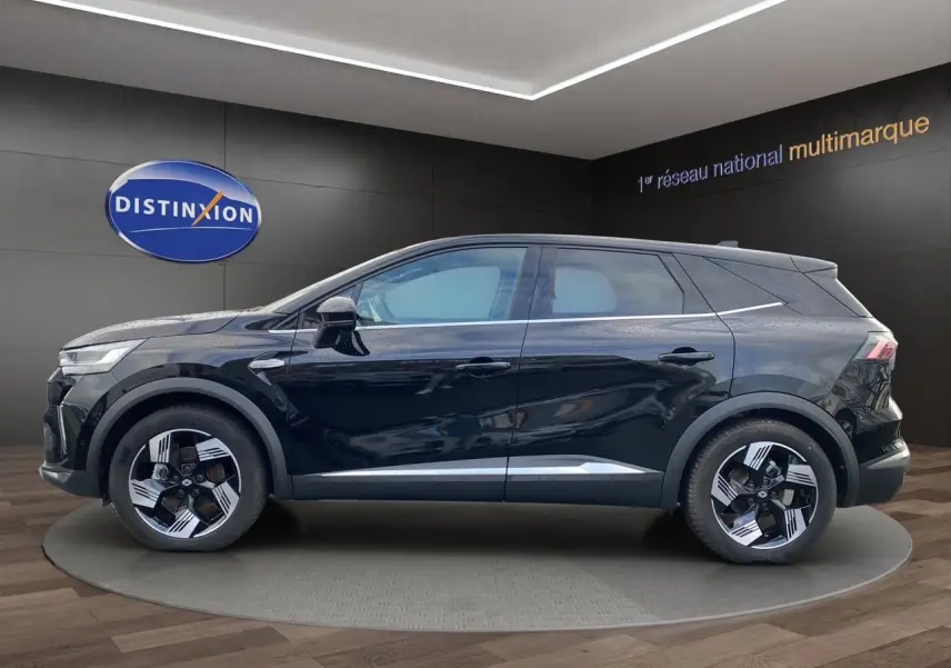 Profil droit du Renault Symbioz noir étoile 2025, SUV hybride avec jantes alliage distinctives et lignes modernes.