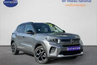 Citroën C3 1.2 Turbo 100ch gris Mercury vue 3/4 avant avec jantes alu et calandre distinctive.