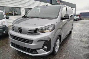 Vue 3/4 avant droit du Peugeot Expert Cabine Approfondie gris Artense avec porte latérale coulissante visible.