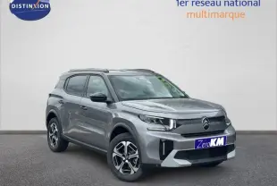 Citroën C3 Aircross gris Mercury vue 3/4 avant droit avec toit noir et jantes alu distinctives.