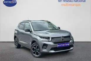 Citroën C3 1.2 Turbo 100ch MAX gris Mercury vue 3/4 avant avec jantes noires et détails modernes.