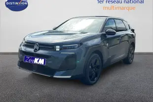 Citroën C5 Aircross Hybrid vert Astoria, vue 3/4 avant droit, avec jantes noires et calandre moderne.