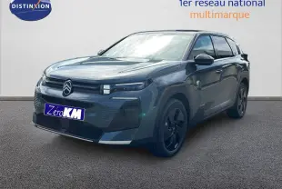 Citroën C5 Aircross Hybrid vert Astoria en 3/4 avant droit, avec jantes noires et calandre moderne.