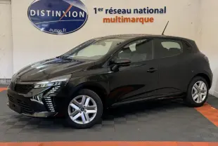 Renault Clio Evolution Blue dCi 100 noir vue de profil côté gauche, avec feux LED et jantes alliage visibles.