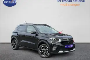 Citroën C3 1.2 Turbo 100ch MAX noir vue 3/4 avant avec jantes distinctives et calandre moderne.