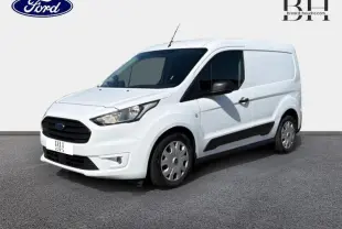 Ford Transit Connect L1 blanc glacier vu en 3/4 avant droit, avec porte latérale et jantes acier.