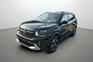 Citroën C3 Aircross noir perla nera vue 3/4 avant droit avec jantes alu 17 pouces et toit noir contrasté.