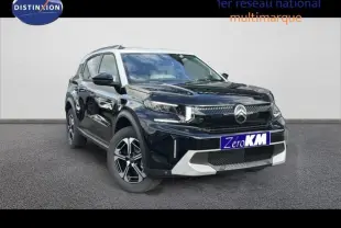 Citroën C3 Aircross noir vue 3/4 avant droit, avec jantes alu et calandre distinctive moderne.